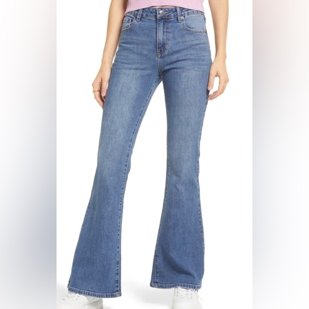 BP SZ 31 Flare Leg Mid Wash High Rise Jeans